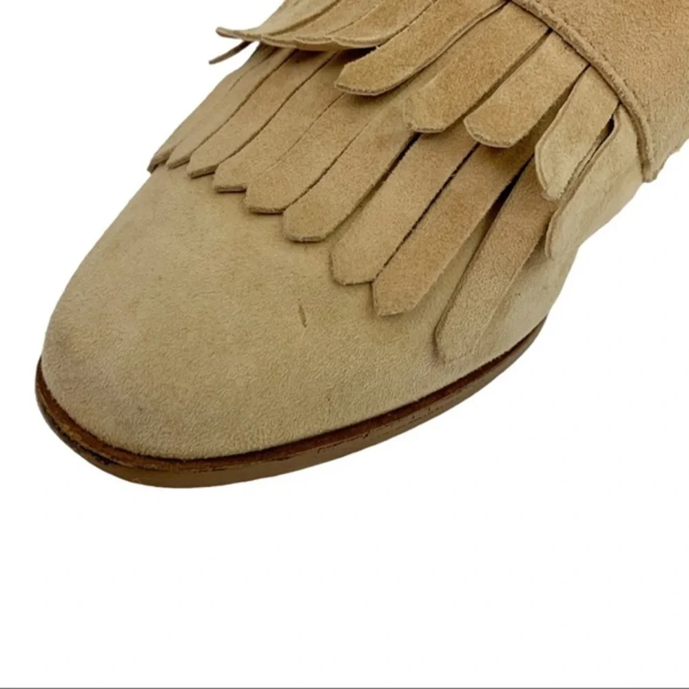 Steven by Steve Madden Adee Leather Fringe Loafers Shoes Brown Women’s Size 6
